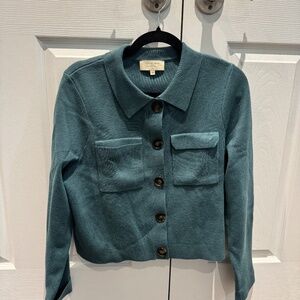 Sezane Betty Cardigan in sage